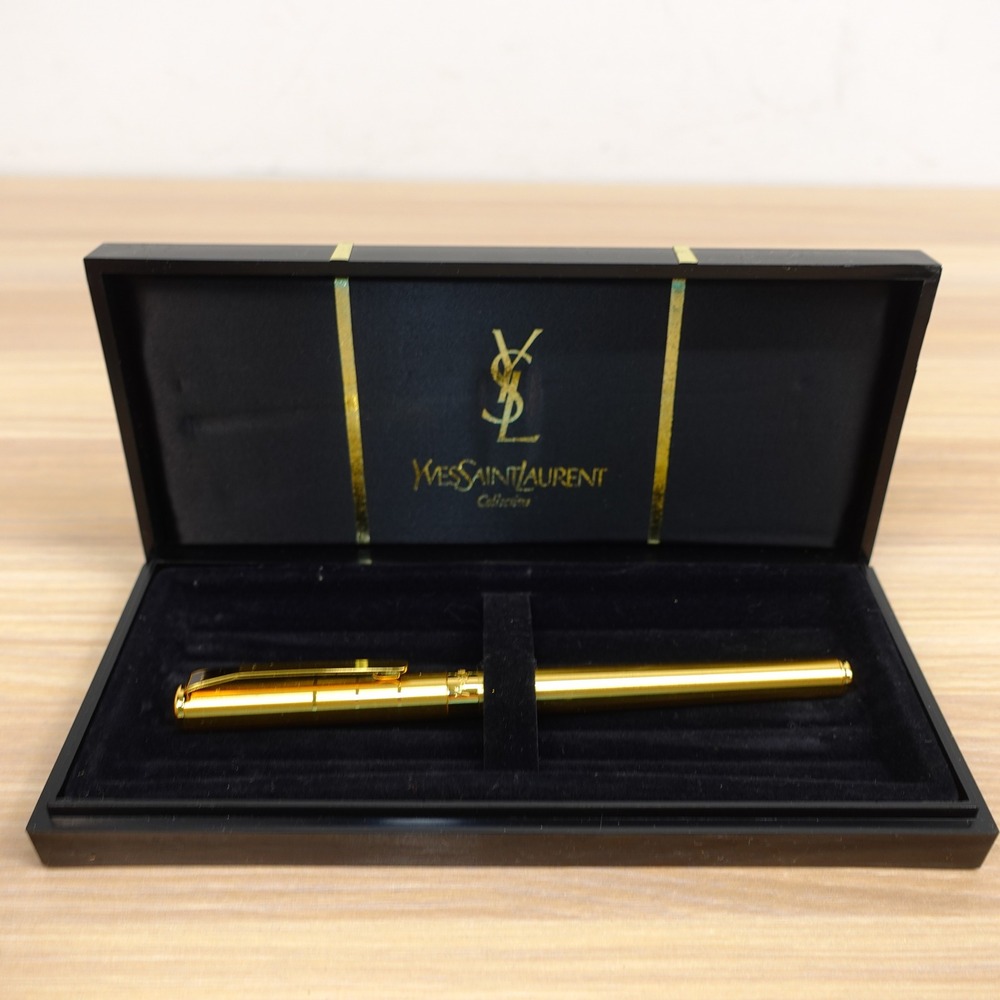Yves Saint Laurent YSL Gold Ballpoint Pen Gift Box Vintage French Luxury‎ FRANCE